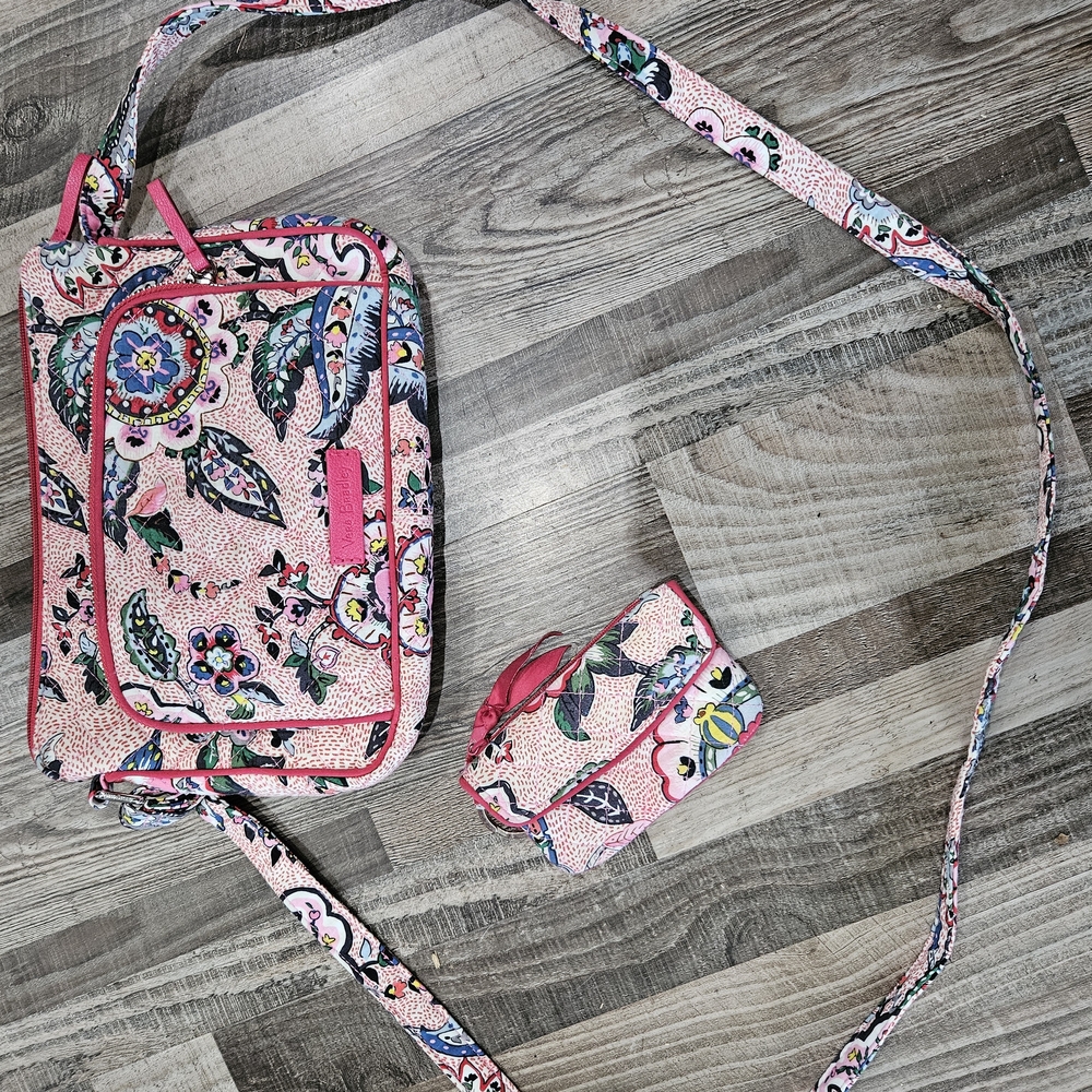 Vera Bradley Pink Floral Crossbody Bag Set